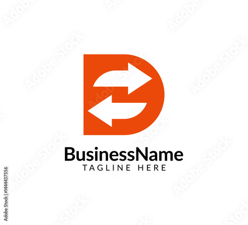 Modern logo design with letter d and arrow icon bar candlestick for trading, investment, finance, statistic, accounting or marketing business