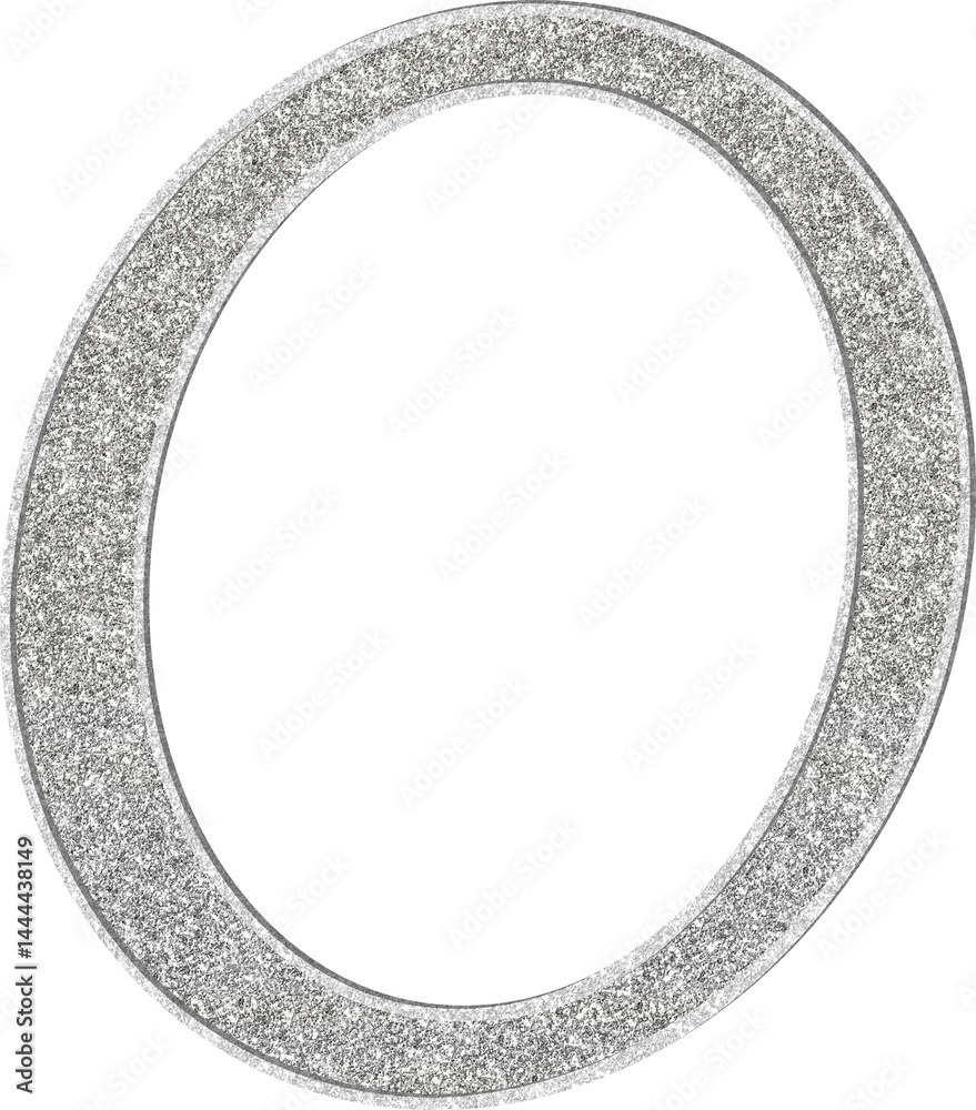 Silver Glitter Alphabet O Silver Glitter Alphabet O