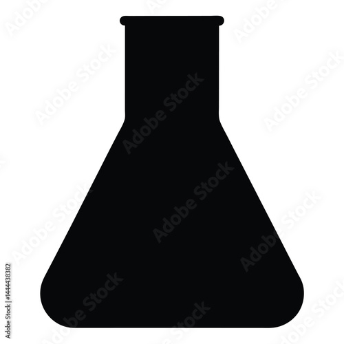 Silhouette of an Erlenmeyer Flask Used in Chemistry and Research Labs