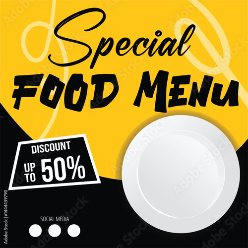 Eye catching special food menu template design for restaurants promotion