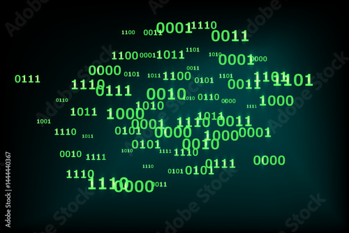 Vector streaming binary code background. Big data concept, neon row matrix vector. Data technology computer backdrop. Binary numbers 1, 0. Zero, one numbers cyber monday sale background.