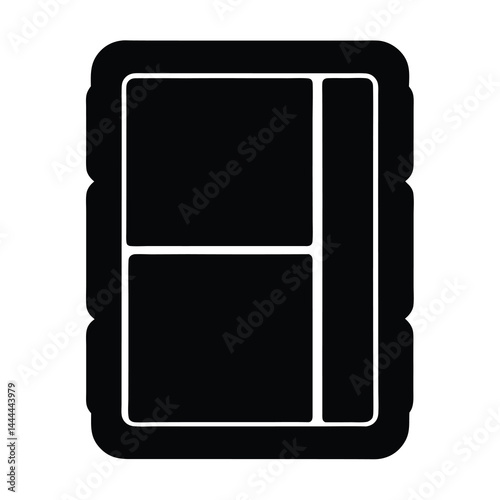 Abstract layout template with rounded edge segments in a simple style