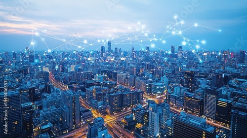 Wallpaper Mural Cityscape network connection Torontodigital.ca