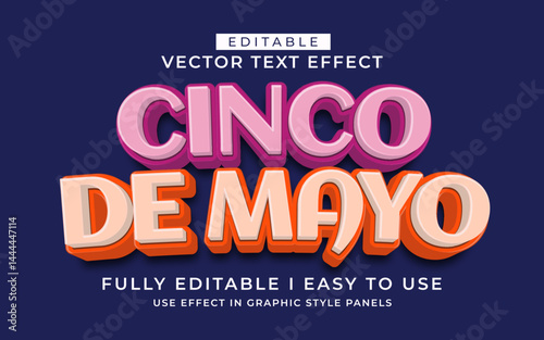 3d editable cinco de mayo text effect typography style template