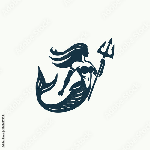 Warrior mermaid logo