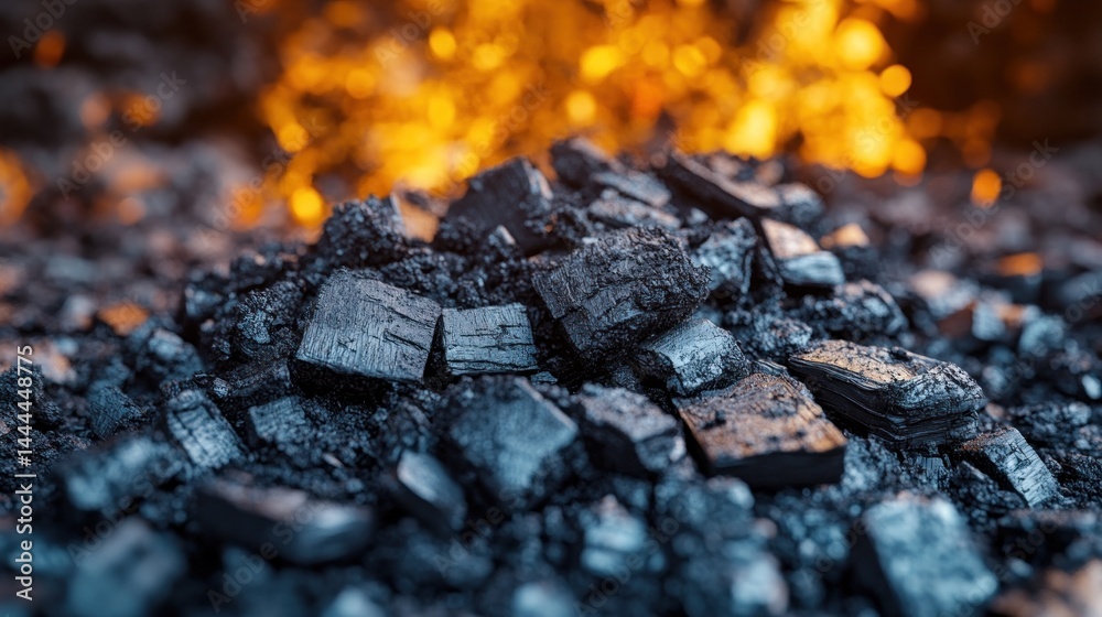Embers of Fire: A Macro View of Glowing Charcoal Embers of Fire: A Macro View of Glowing Charcoal