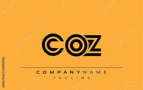 COZ Creative Unique Modern Letter Logo Design. Stylized logo featuring a unique letter design, presenting abstract minimalist aesthetics and modern appeal.