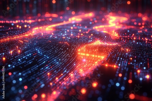 Wallpaper Mural Abstract digital landscape, glowing data streams Torontodigital.ca