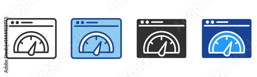 Speed Test Icon Multiple Style Vector Collection 