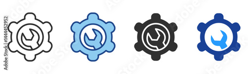Maintenance Icon Multiple Style Vector Collection 