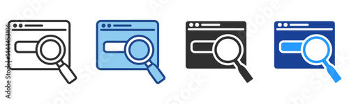 Search Icon Multiple Style Vector Collection 