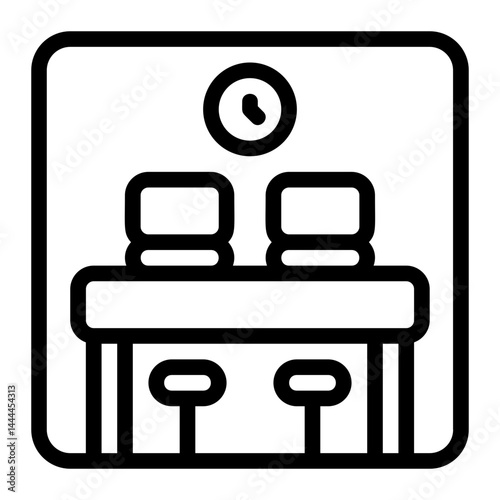 Shared Workspace Line Icon