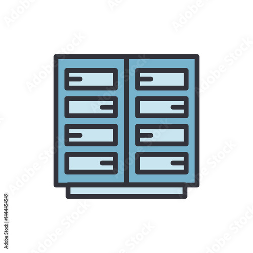 Data center colored icons, minimalist vector illustration ,simple transparent graphic element .Isolated on white background