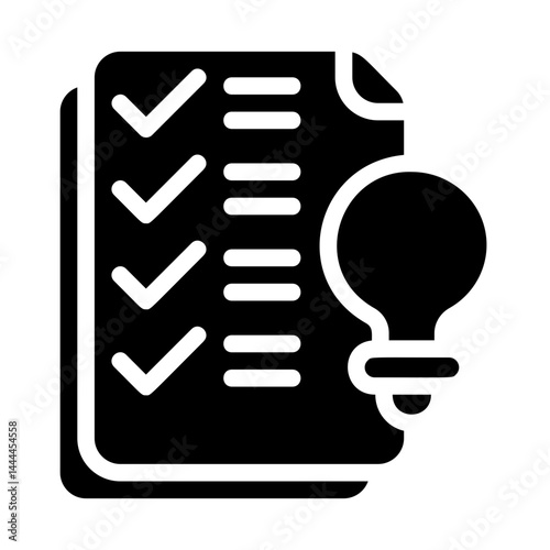 Light bulb Checklist Solid Icon