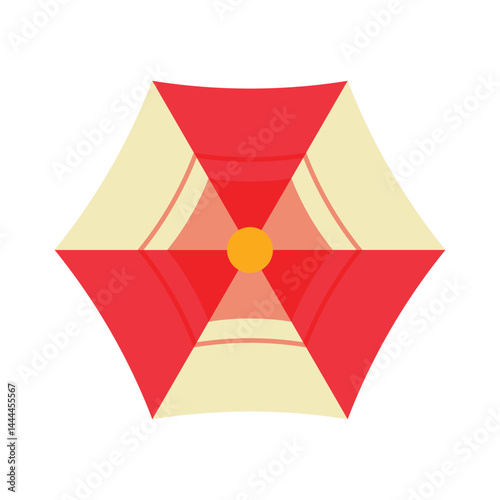 Top View Of Beach Umbrella Single Icon Illustration