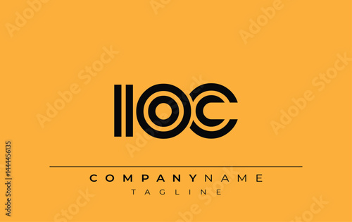 IOC Creative Unique Modern Letter Logo Design. Stylized logo featuring a unique letter design, presenting abstract minimalist aesthetics and modern appeal.