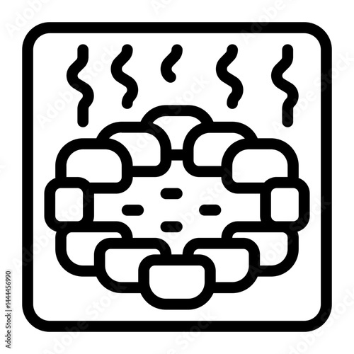 Steamy hot spring Line Icon