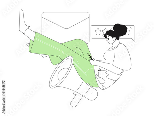 Notification announcement vector creative flat hand drawn illustration
