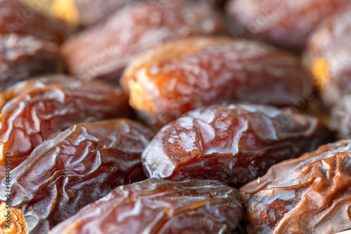 Pattern with macro photography of fresh dates fruits
