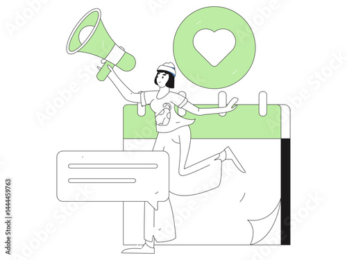 Notification announcement vector creative flat hand drawn illustration

