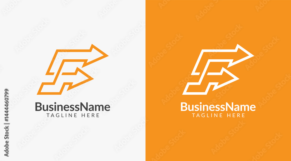 Modern logo mark with letter f and arrow icon bar candlestick for trading, investment, finance, statistic, accounting or marketing business Modern logo mark with letter f and arrow icon bar candlestick for trading, investment, finance, statistic, accounting or marketing business