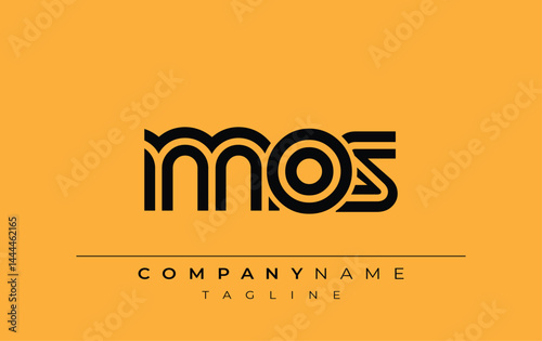 MOS Creative Unique Modern Letter Logo Design. Stylized logo featuring a unique letter design, presenting abstract minimalist aesthetics and modern appeal.