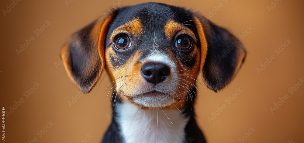 Adorable Beagle Puppy Portrait: A Close-Up of a Sweet Canine Companion