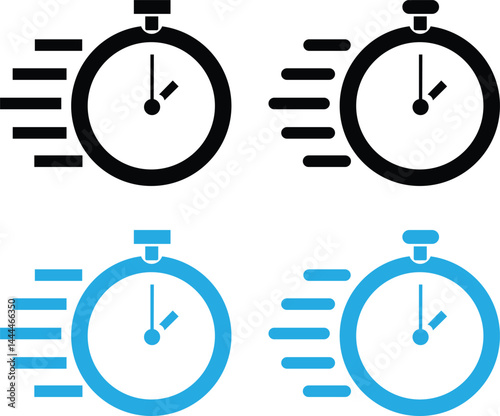 Stop watch Icon set Time speed icon. Solid icon vector illustration.Stop Speed Icons - Multi Series Stop Watch Vector icon For website design, logo, app, template, ui, etc.