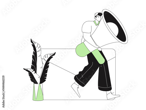 Notification announcement vector creative flat hand drawn illustration

