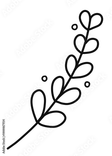 Abstract hand drawn plants