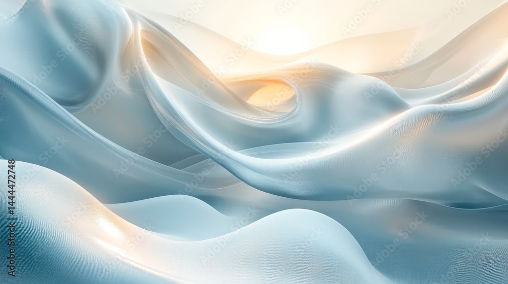 Obraz premium Light and flowing folds of ethereal fabric.