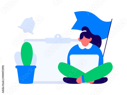 Notification announcement vector creative flat hand drawn illustration
