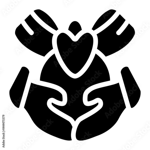 Gift Love Solid Icon