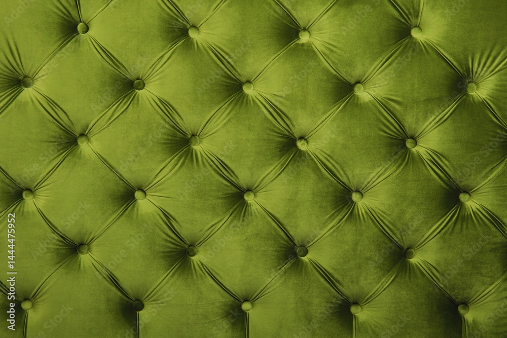 Obraz premium Close up of a green velvet tufted fabric with a diamond pattern design surface