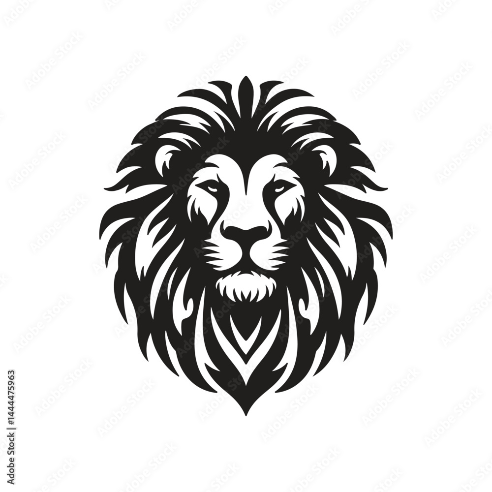 Fototapeta premium Lion Head Vector Art
