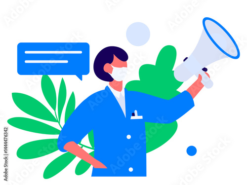 Notification announcement vector creative flat hand drawn illustration
