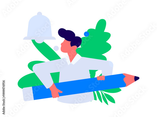Notification announcement vector creative flat hand drawn illustration
