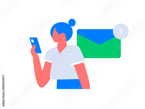 Notification announcement vector creative flat hand drawn illustration
