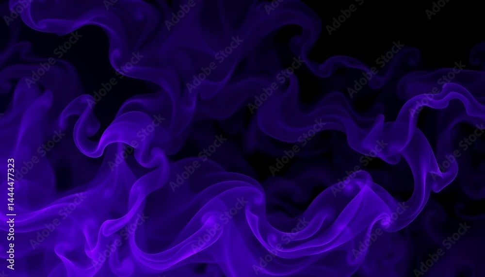 Obraz premium Swirling black and purple smoke clouds form dramatic, abstract shapes , intense, atmospheric