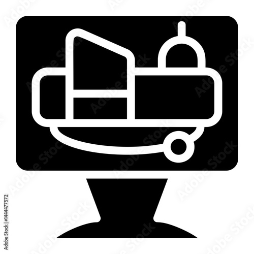 Virtual Building Solid Icon