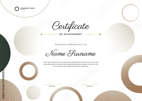 Simple gradient elegant certificate template