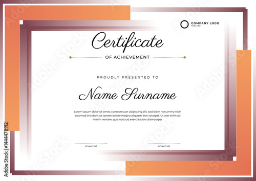 Simple gradient elegant certificate template