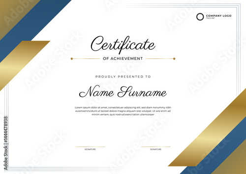 Simple gradient elegant certificate template
