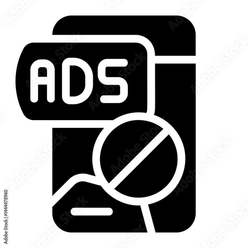 No Ads Solid Icon