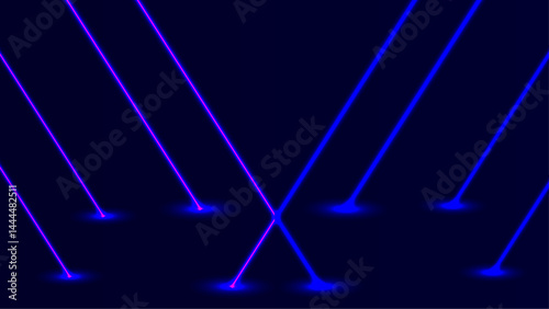 Simple geometric purple neon lights background