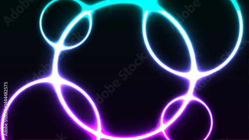 Simple geometric blue and pink neon lights background