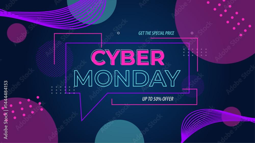 Flat design abstrac cyber monday concept banner Flat design abstrac cyber monday concept banner