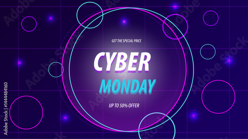 Flat design abstrac cyber monday concept banner