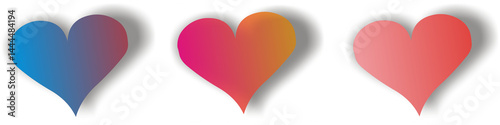 Gradient Heart Shape with Soft Blurred Edges on White Background