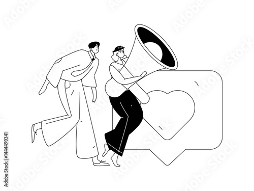 Notification announcement vector creative flat hand drawn illustration
